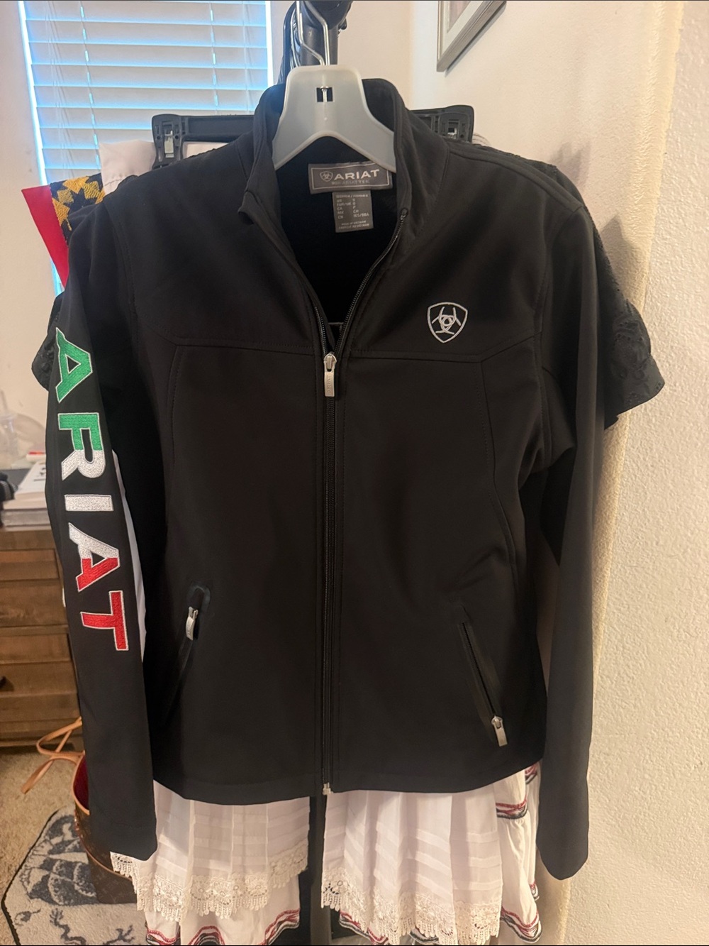 Ariat Black Softshell Utility Jacket with Multicolor Sleeve Logo